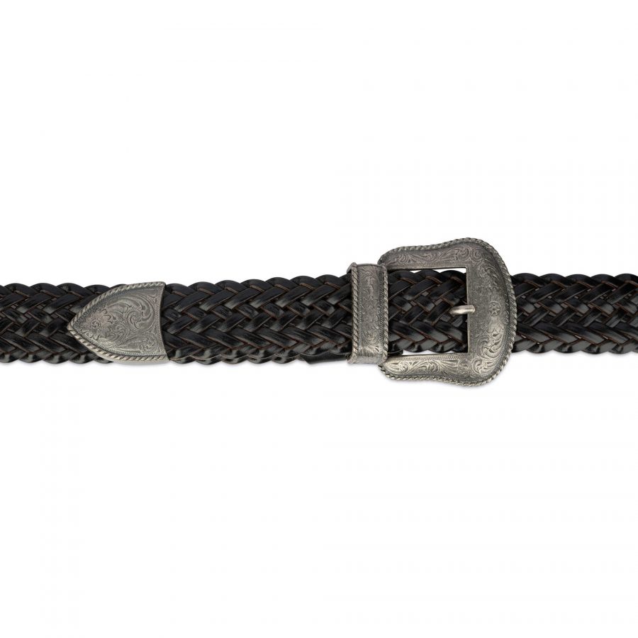 black western braided belt for men silver buckle 28 44 usd75 2