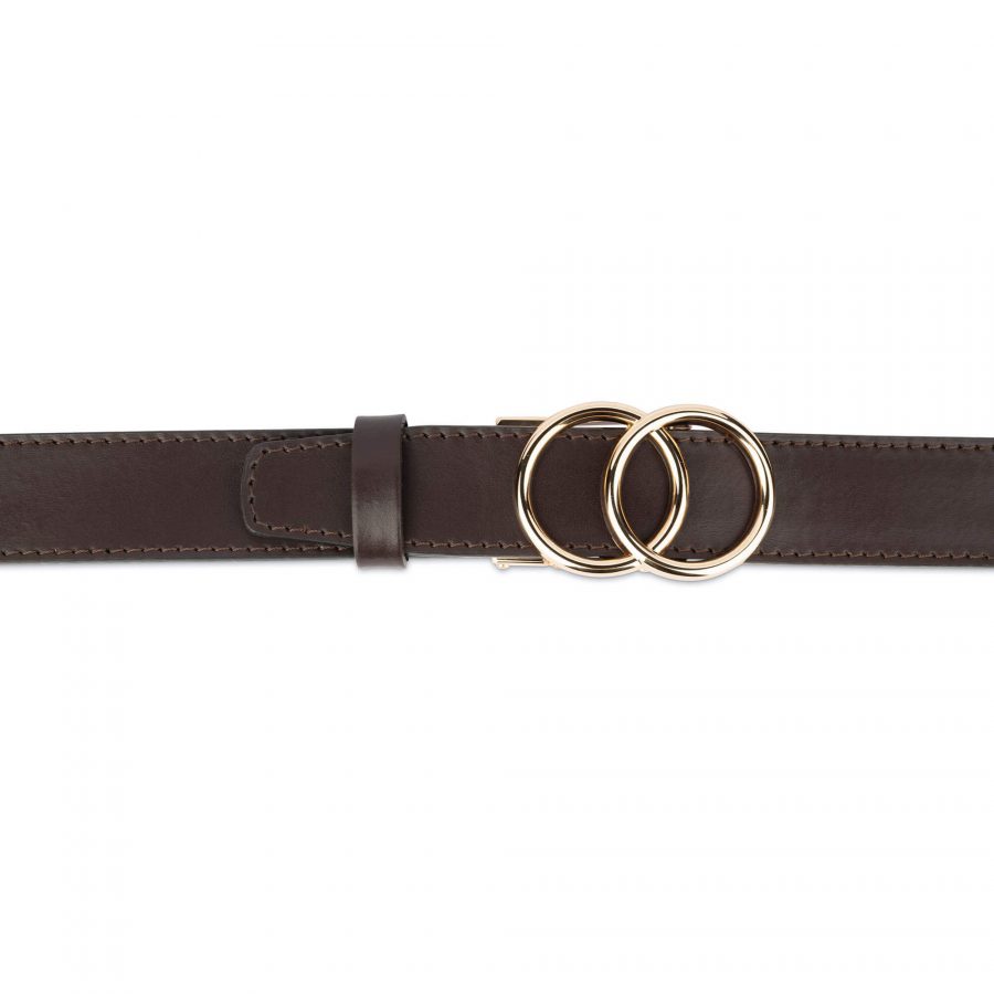brown comfort click belt with gold double circle buckle 28 42 59usd 2
