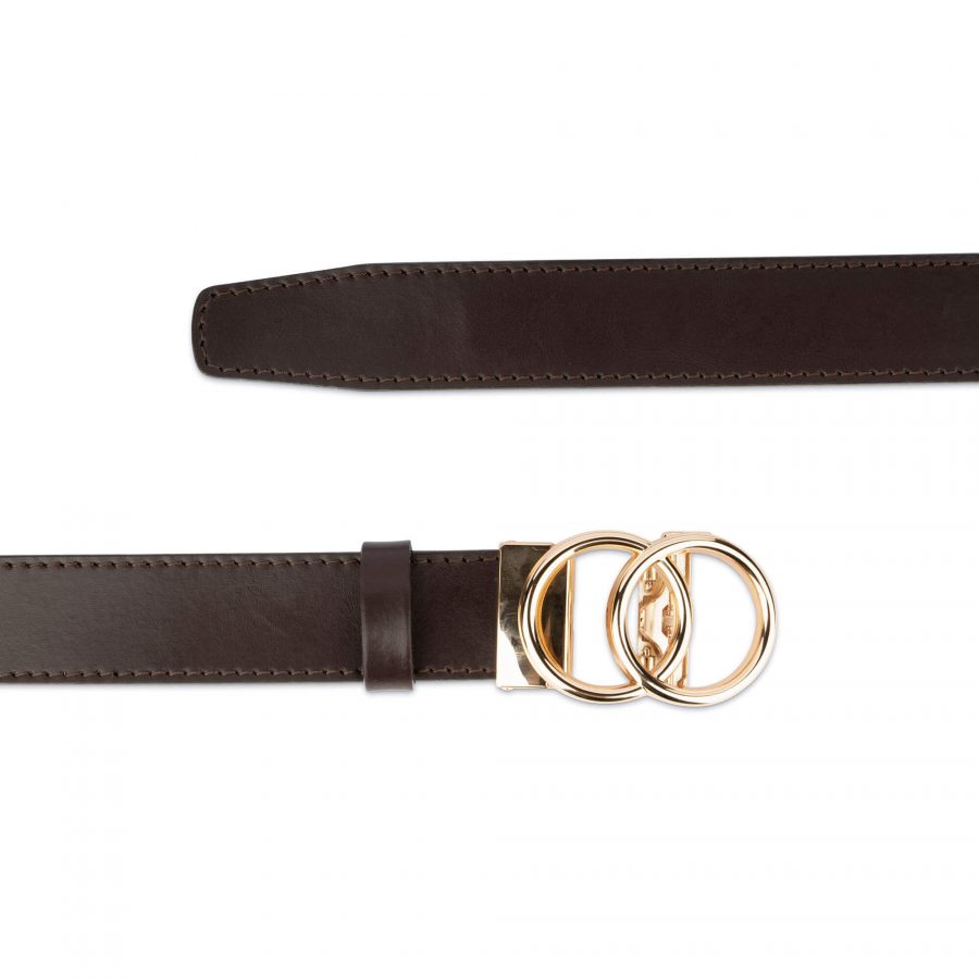 brown comfort click belt with gold double circle buckle 28 42 59usd 3