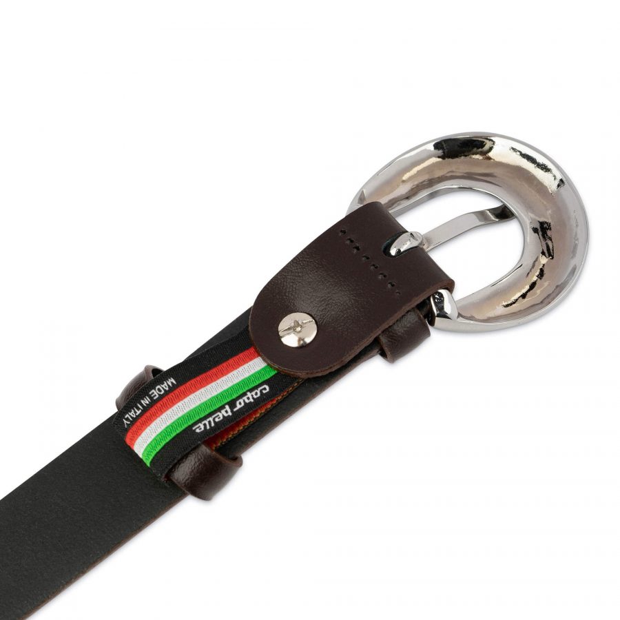 brown leather belt for lady with round silver buckle 28 42 49usd 4