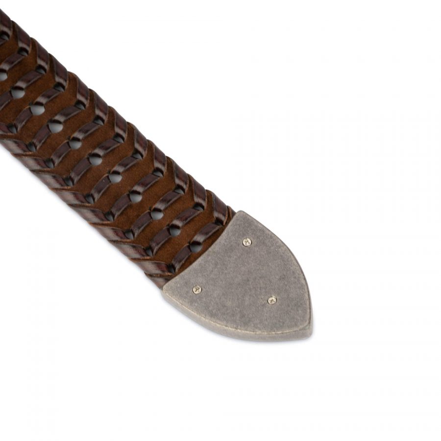 brown western braided belt for men silver buckle 28 44 usd75 5