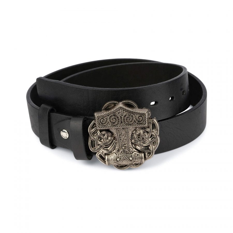 full grain leather belt with round viking buckle 28 44 65usd 1