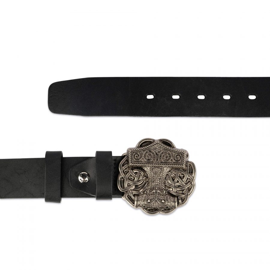 full grain leather belt with round viking buckle 28 44 65usd 3