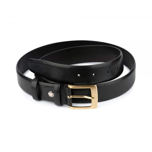 mens black belt with gold buckle genuine leather 35 mm 28 40 55usd 1