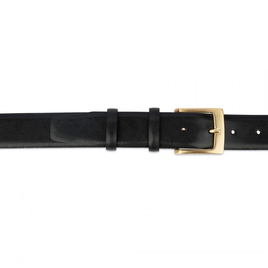 mens black belt with gold buckle genuine leather 35 mm 28 40 55usd 2