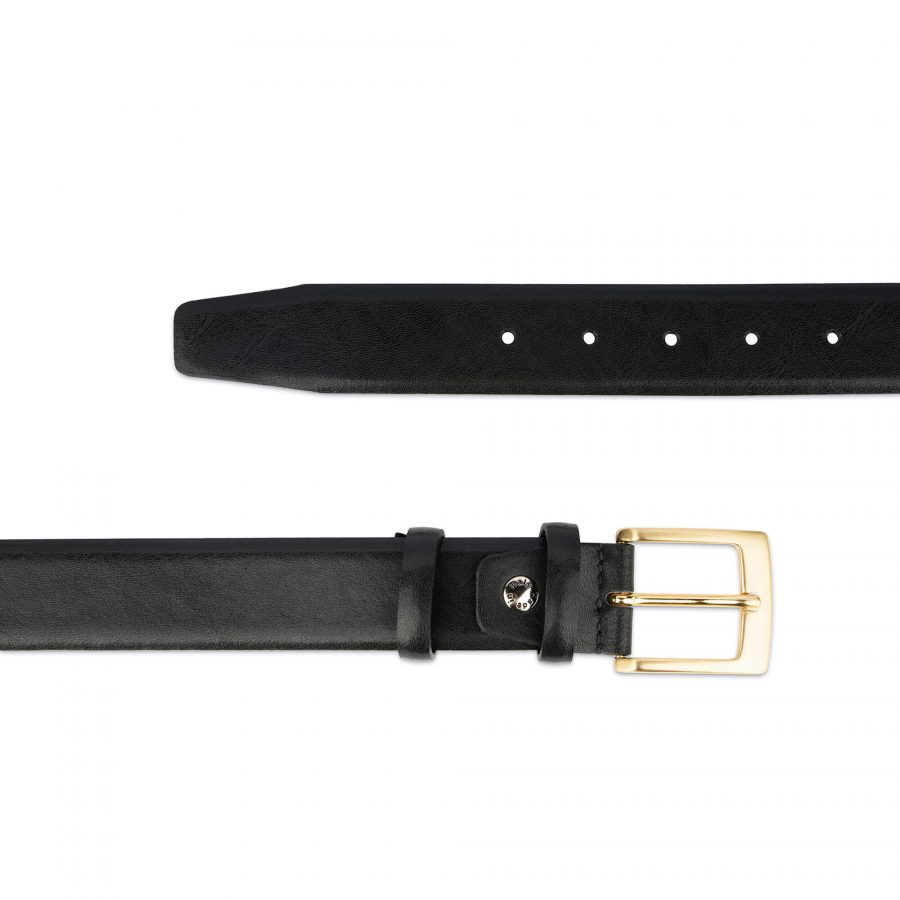 mens black belt with gold buckle genuine leather 35 mm 28 40 55usd 3