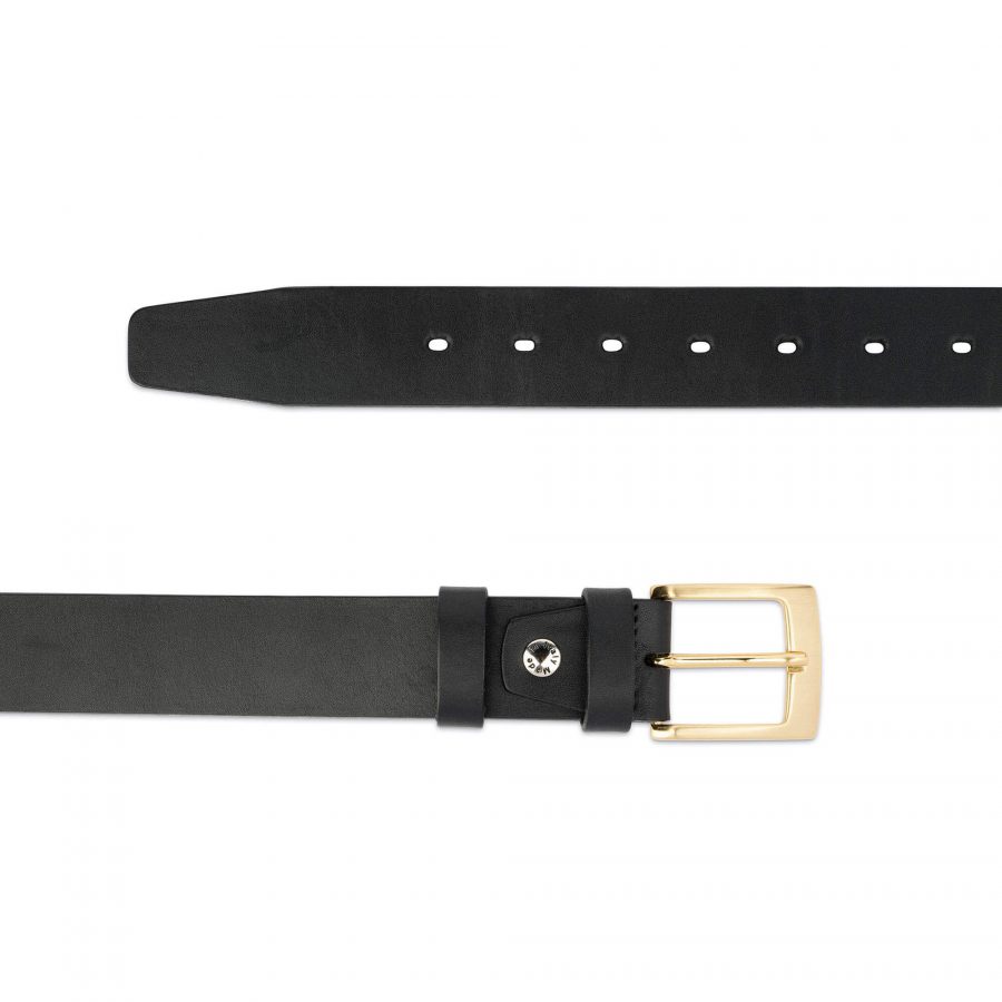mens black leather belt with gold buckle 75usd 3