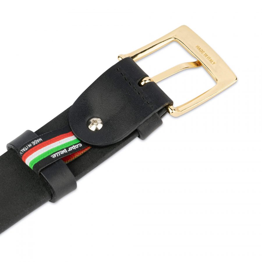mens black leather belt with gold buckle 75usd 4