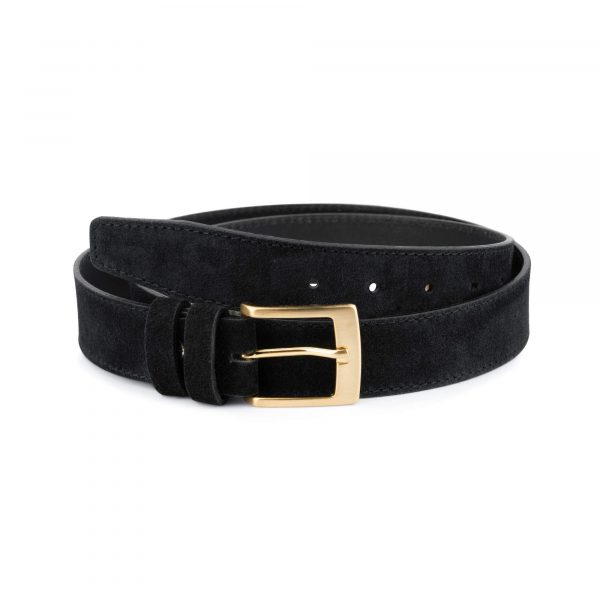 mens black suede belt with golden buckle 35 mm 75usd 1