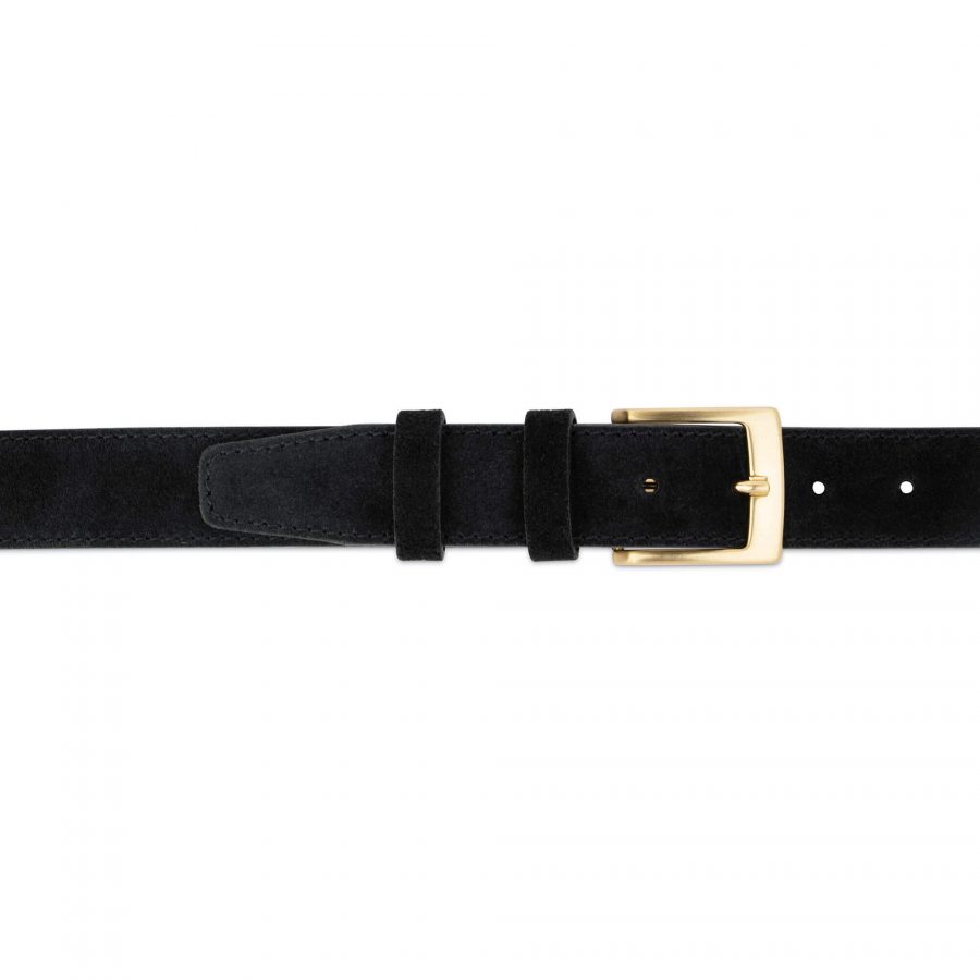 mens black suede belt with golden buckle 35 mm 75usd 2