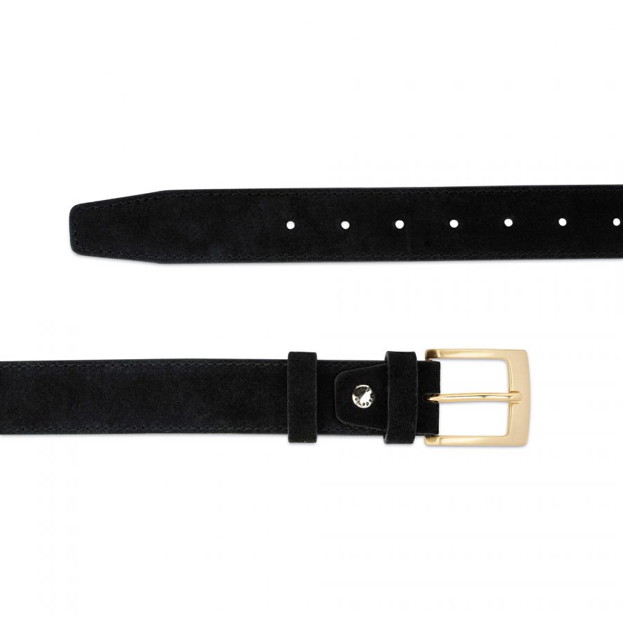 mens black suede belt with golden buckle 35 mm 75usd 3
