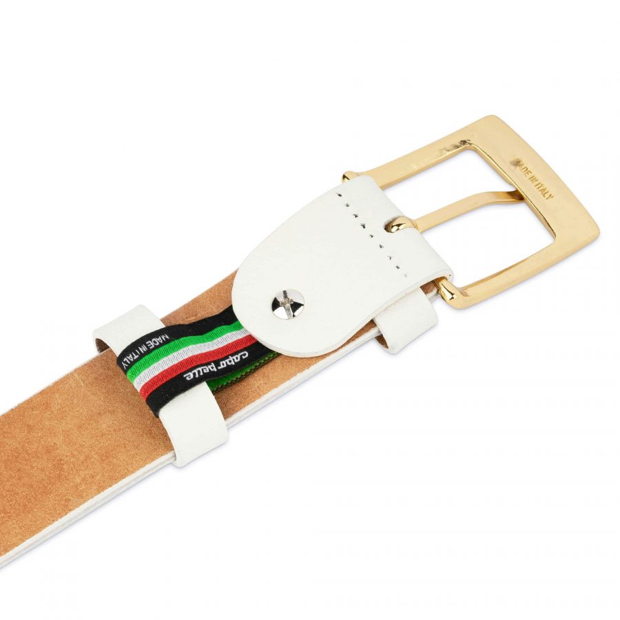 mens white belt with gold buckle 75usd 5