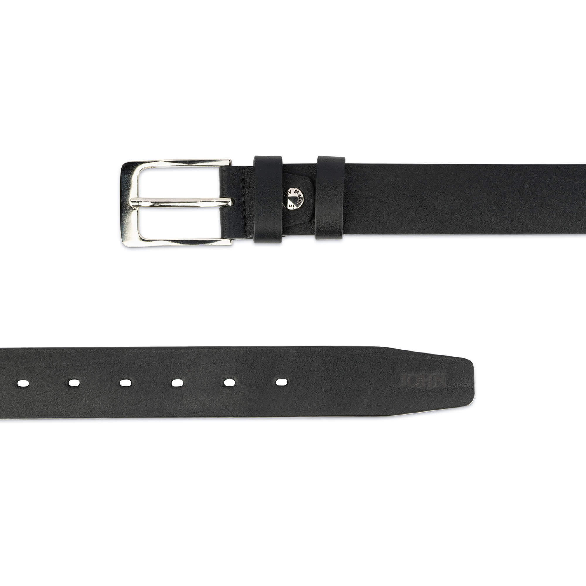 Buy Personalised Mens Leather Belt | Black Full Grain | LeatherBelts