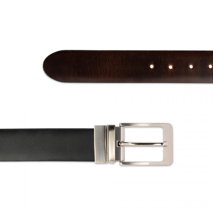 reversible mens belt with silver buckle black brown 3 5 cm 28 40 45usd 3