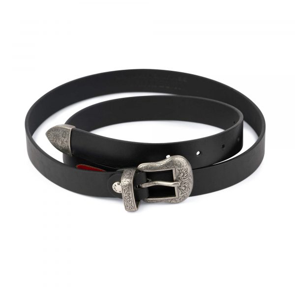 western belts for women black full grain leather 1 inch 28 42 45usd 1