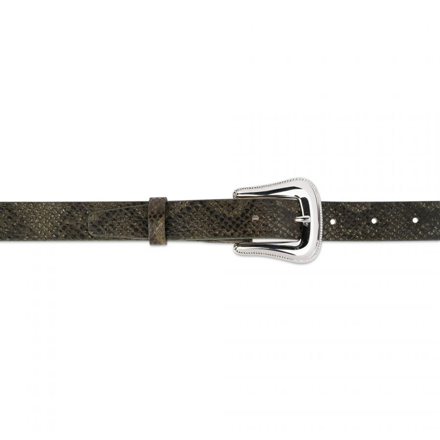 western green snake print belt with nickel free buckle 28 42 75usd 2