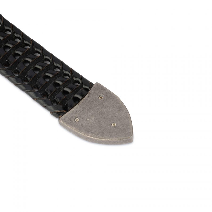 western mens woven belt black with silver buckle 28 42 75usd 5