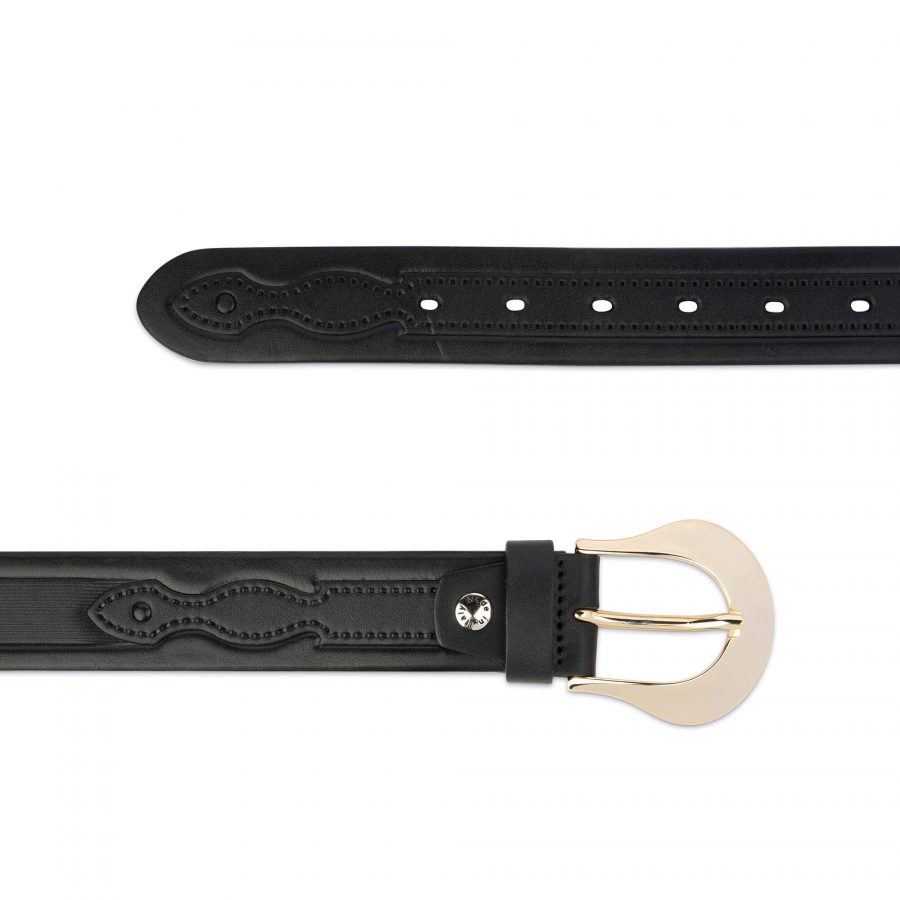 western womens black belt with gold buckle 75usd 3