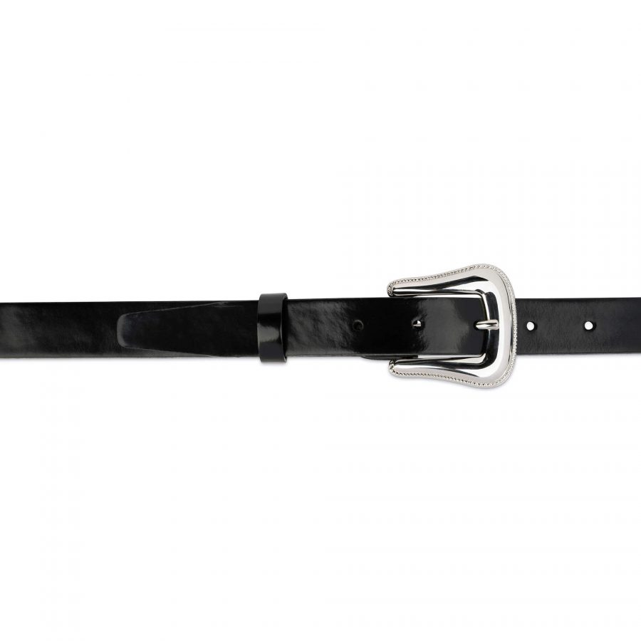 western womens black patent leather belt hypoallergenic buckle 28 42 65usd 2