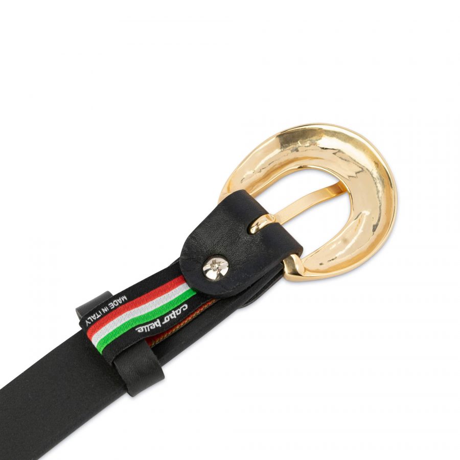 women black leather belt with round gold buckle 28 40 55usd 4