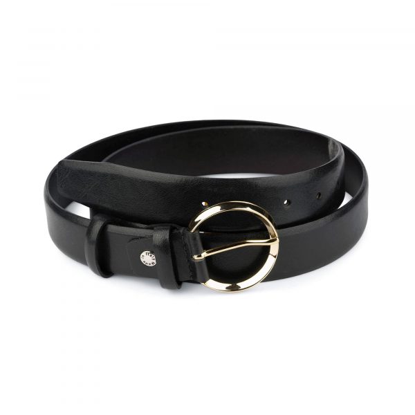 womens black belt with gold buckle 35 mm circle 28 40 65usd 1