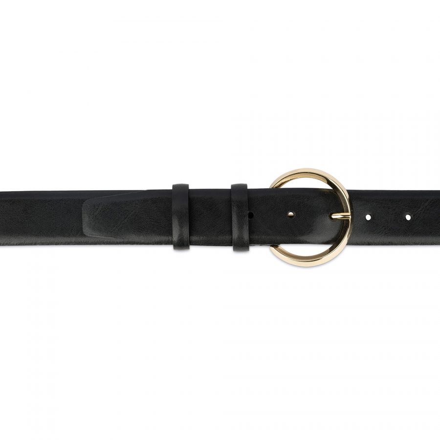 womens black belt with gold buckle 35 mm circle 28 40 65usd 2