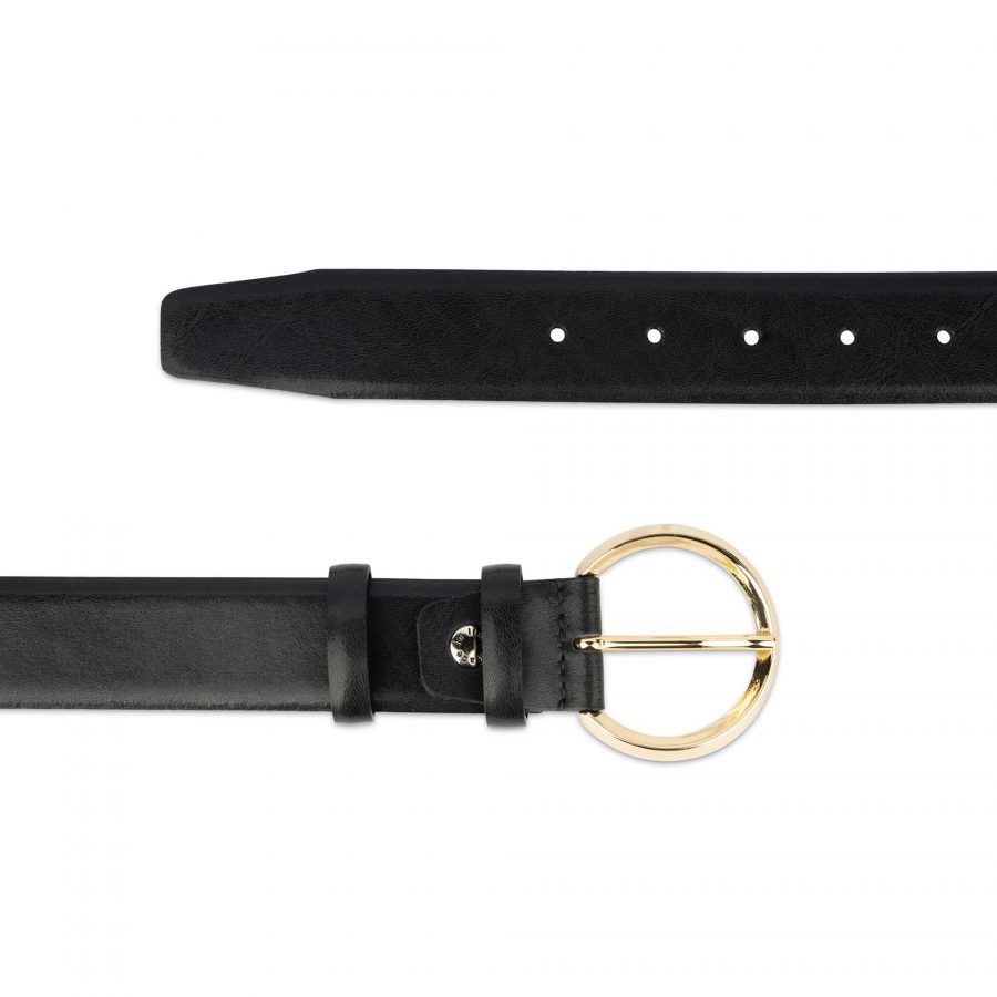 womens black belt with gold buckle 35 mm circle 28 40 65usd 3