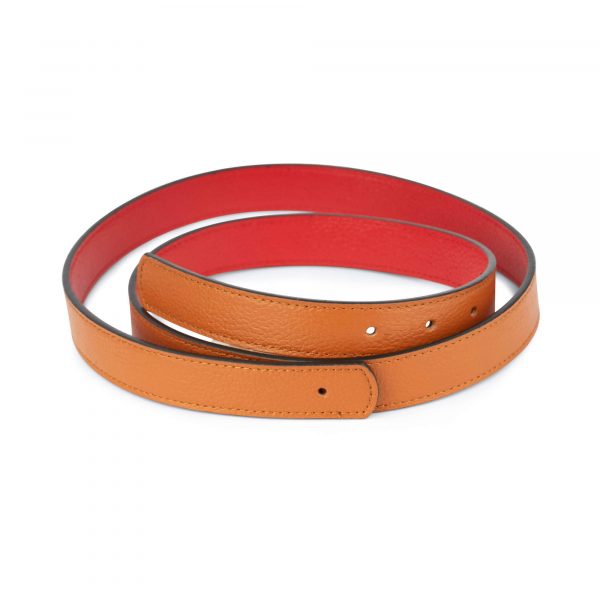 womens reversible belt strap tan red 25 mm sz36x2 sz38x1 sz40x2 usd55 1