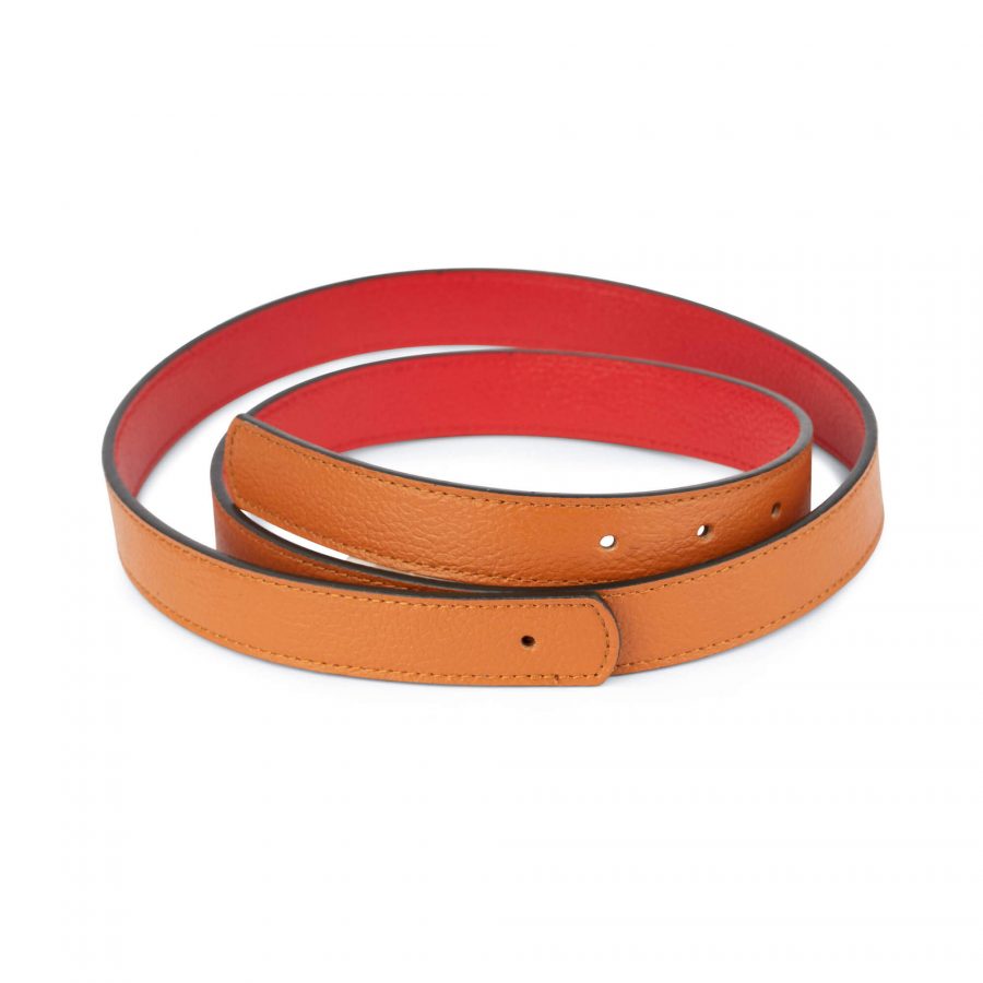 womens reversible belt strap tan red 25 mm sz36x2 sz38x1 sz40x2 usd55 1