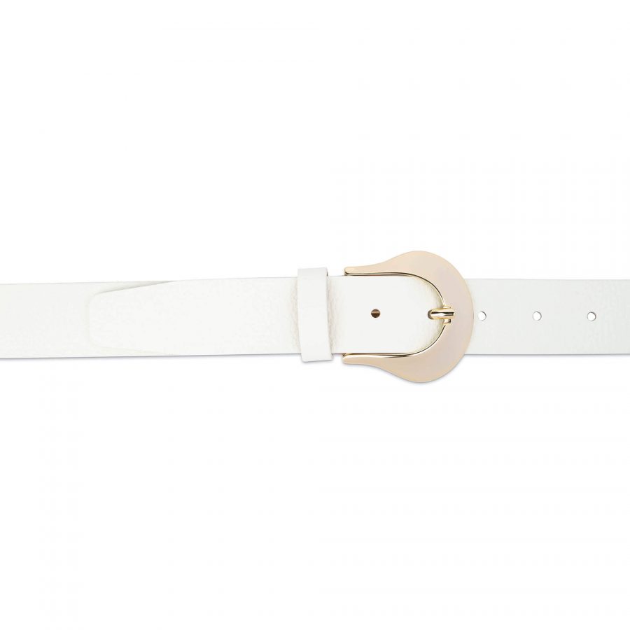 womens white western belt with gold buckle 75usd 2