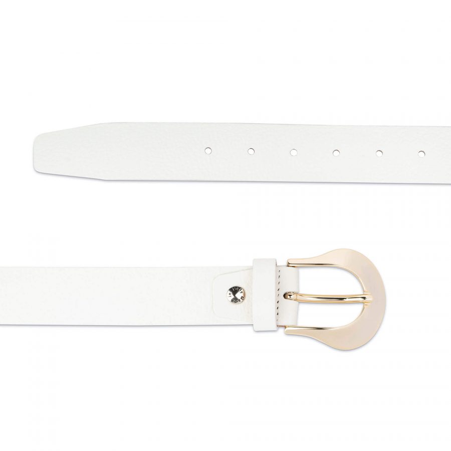 womens white western belt with gold buckle 75usd 3