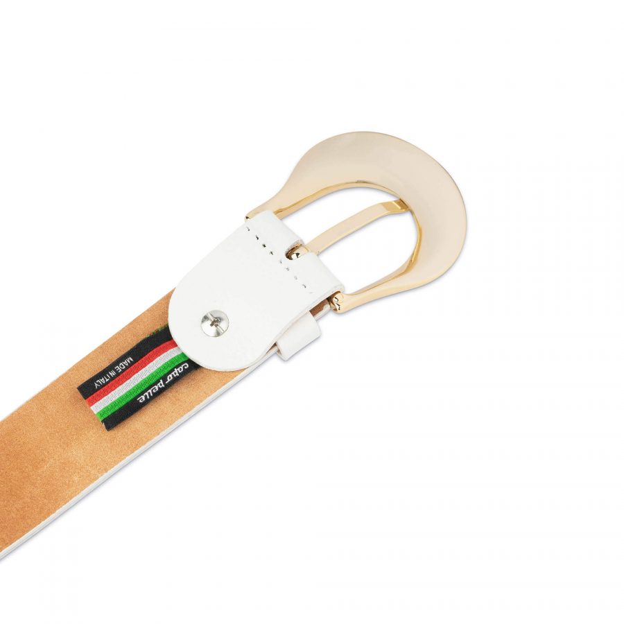 womens white western belt with gold buckle 75usd 4