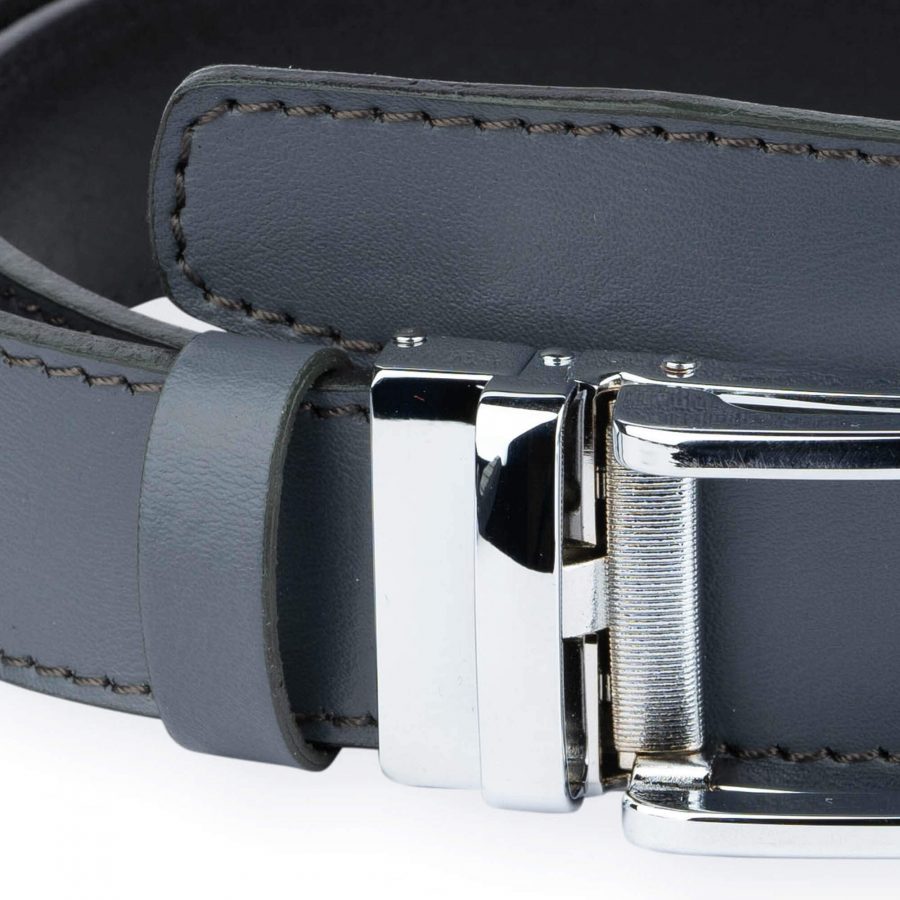 Gray Mens Ratchet Belt With Silver Buckle 2