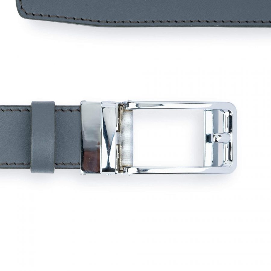 Gray Mens Ratchet Belt With Silver Buckle 3