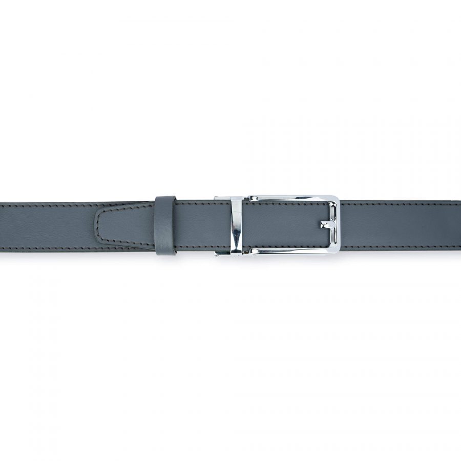 Gray Mens Ratchet Belt With Silver Buckle 6