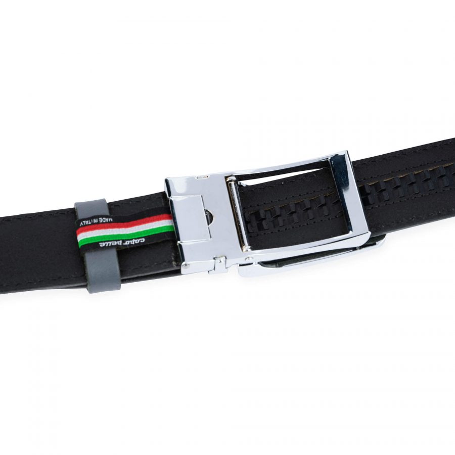 Gray Mens Ratchet Belt With Silver Buckle 8