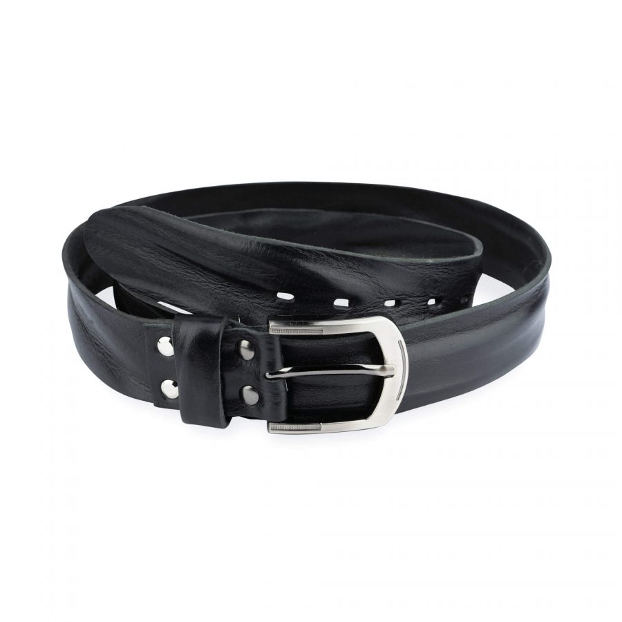 Leather Belt For Big And Tall Black Full Grain 1 5 Inch 1