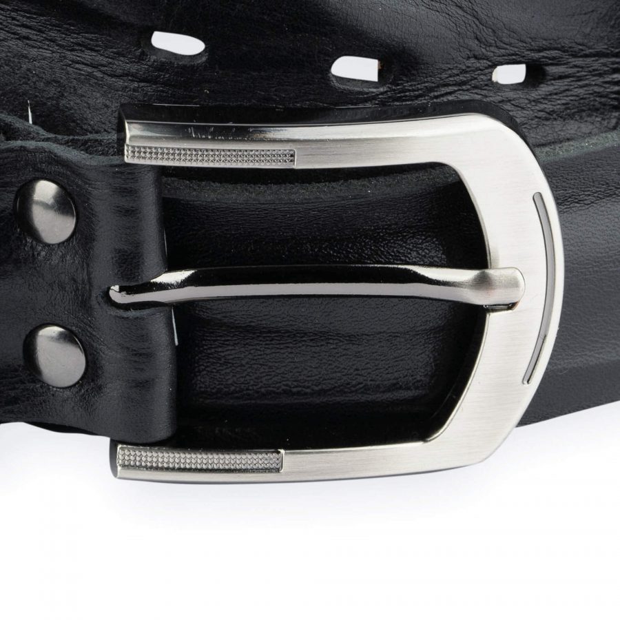 Leather Belt For Big And Tall Black Full Grain 1 5 Inch 2