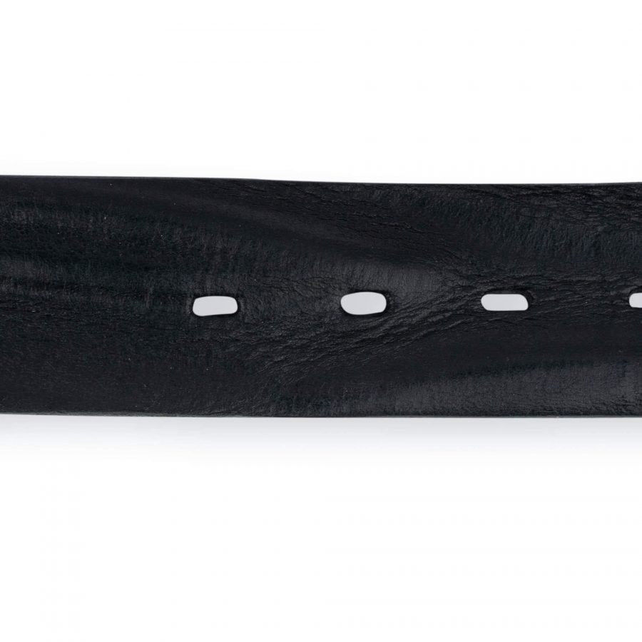 Mens Belt For Jeans Black Full Grain Leather 6