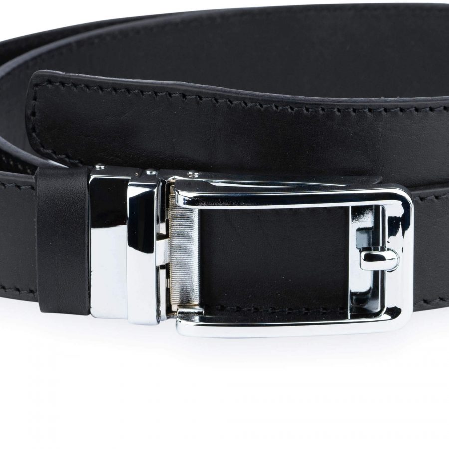 Mens Black Click Belt Silver With Automatic Buckle 2