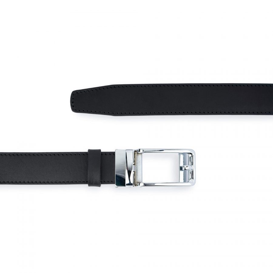 Mens Black Click Belt Silver With Automatic Buckle 4