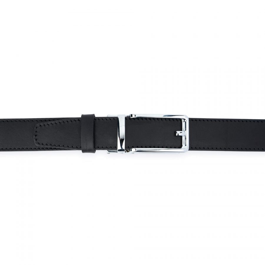 Mens Black Click Belt Silver With Automatic Buckle 6