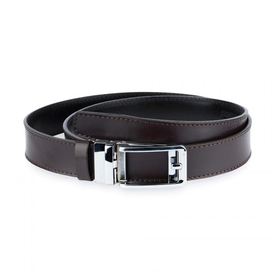 Mens Brown Comfort Click Belt With Silver Buckle 1
