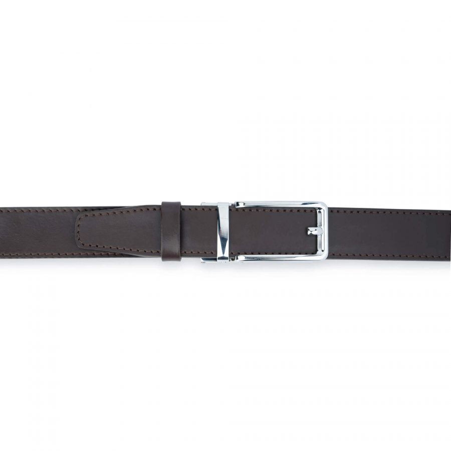 Mens Brown Comfort Click Belt With Silver Buckle 6