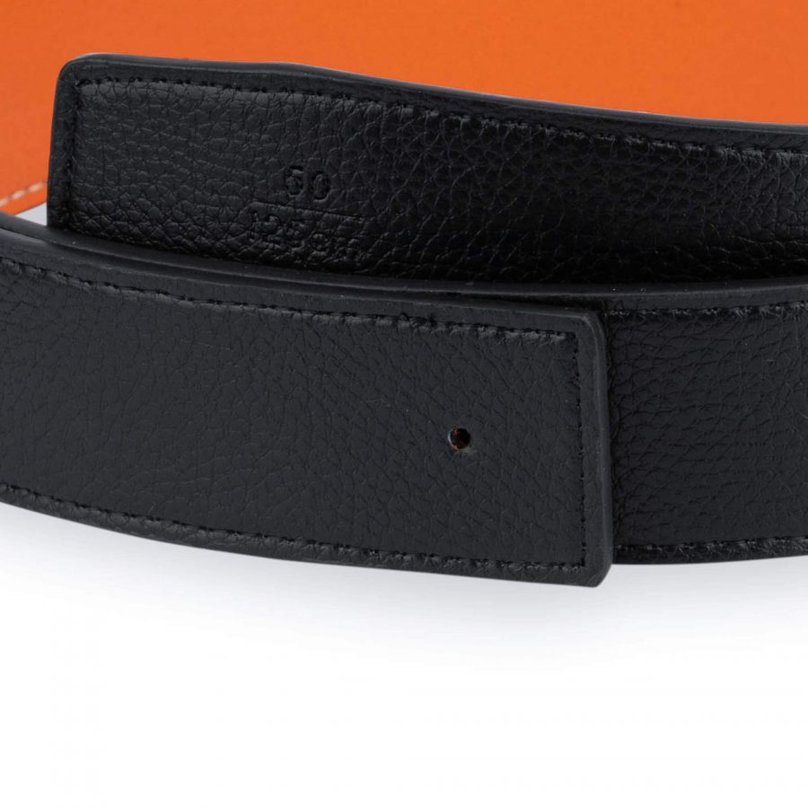 Orange H Belt Strap Reversible Vegan Leather 38 Mm 3