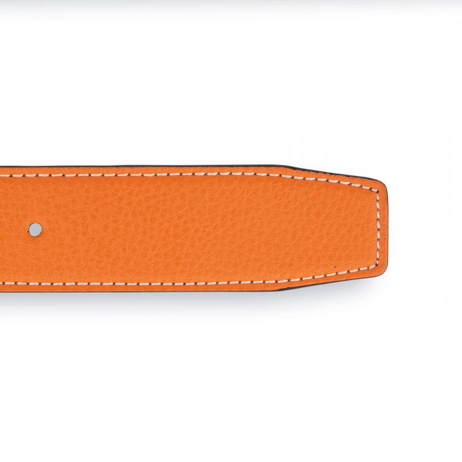 Orange H Belt Strap Reversible Vegan Leather 38 Mm 5