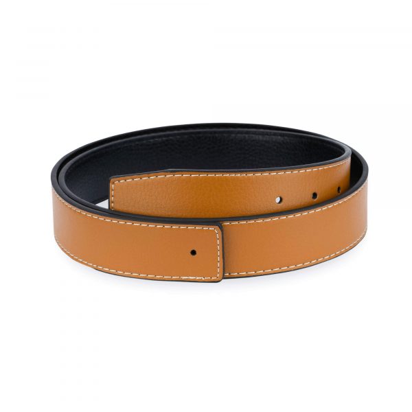 Tan H Belt Strap Reversible Vegan Leather 38 Mm 1