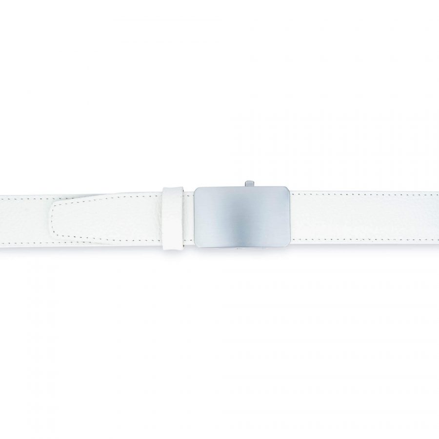 White Belt Mens With Automatic Buckle Genuine Leather 3 5 Cm 2