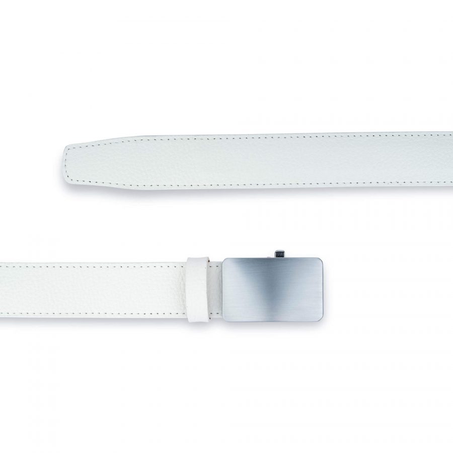 White Belt Mens With Automatic Buckle Genuine Leather 3 5 Cm 3