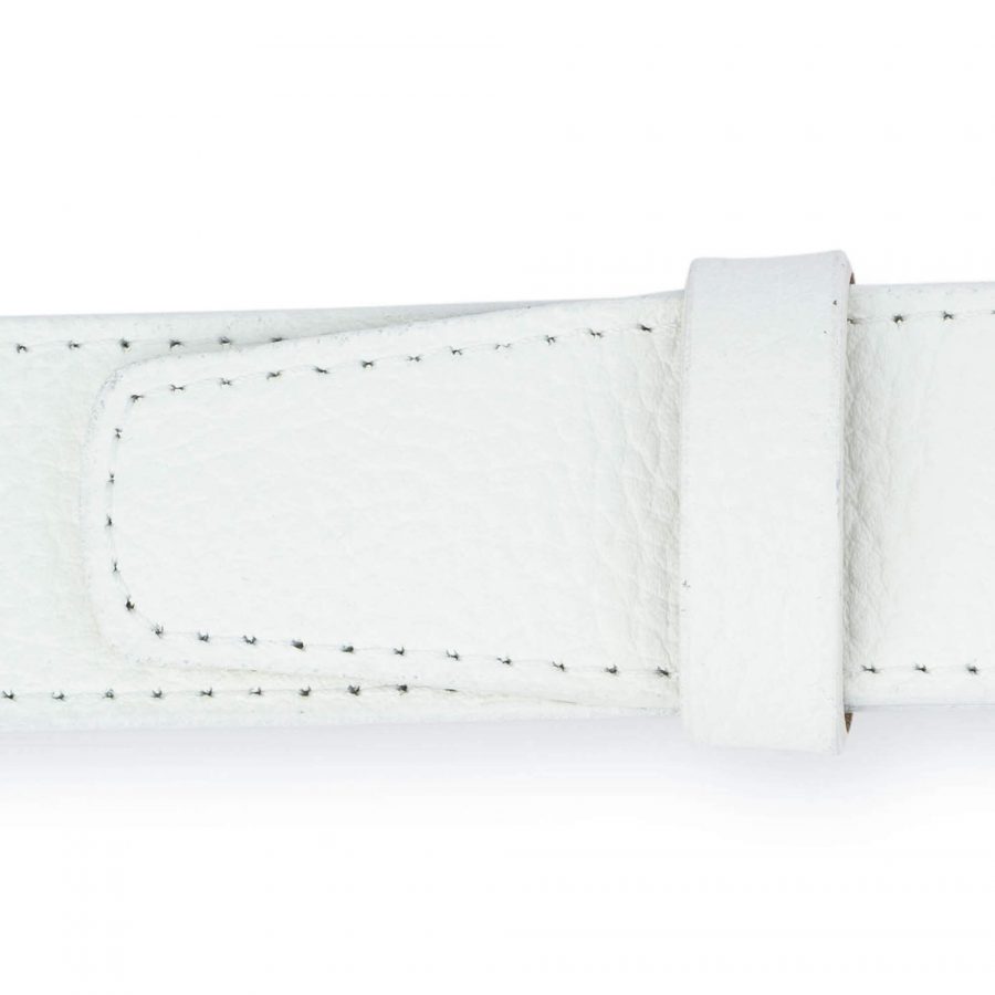White Ratchet Mens Belt With Automatic Buckle 5